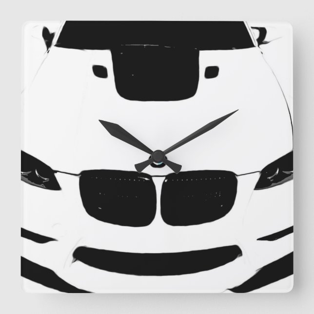 Relógio Quadrado ~Bimmer~ WALL CLOCK, POP ART, PERSONALIZE-O! (Frente)