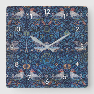 Relógio Quadrado Birds, William Morris