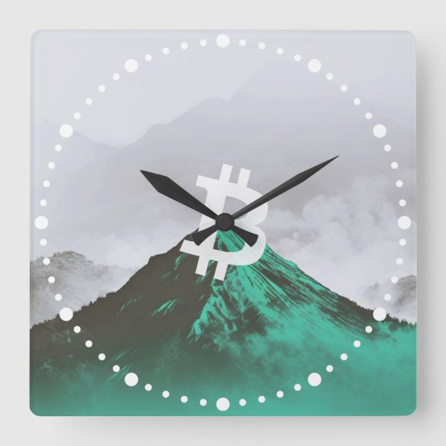 Relógio Quadrado Bitcoin All-Time-High (ATH) (Frente)