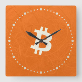 Relógio Quadrado Bitcoin Classic Laranja (Neurônio)