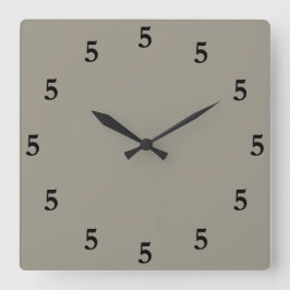 Relógio Quadrado Black Five o'Clock em Algum Lugar, Cinza Prata Alu