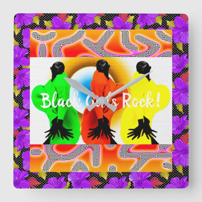 Relógio Quadrado "Black Girl Magic" (Frente)