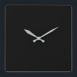 Relógio Quadrado Black Modern<br><div class="desc">Relógio de Parede Negra Elegante</div>