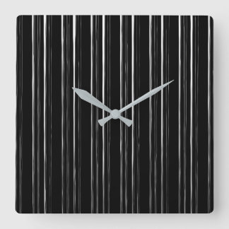 Relógio Quadrado Black/White Stylish Irregular Stripe Pattern