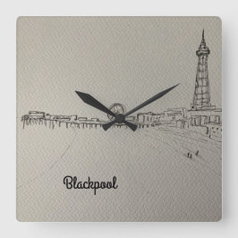 Relógio Quadrado Blackpool Tower Original Art Watch