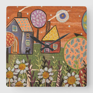 Relógio Quadrado Blooms Acryall Clock