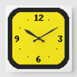 Relógio Quadrado Bloqueio de Parede de Pixels de 8 bits (Qualquer C