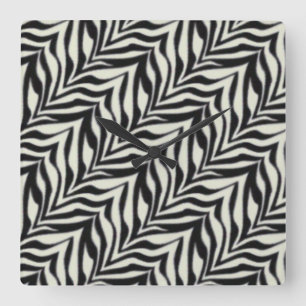 Relógio Quadrado Bloqueio de Parede de Zebra Animal