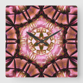 Relógio Quadrado Bloqueio de salmão pinto escovado com fio queimado