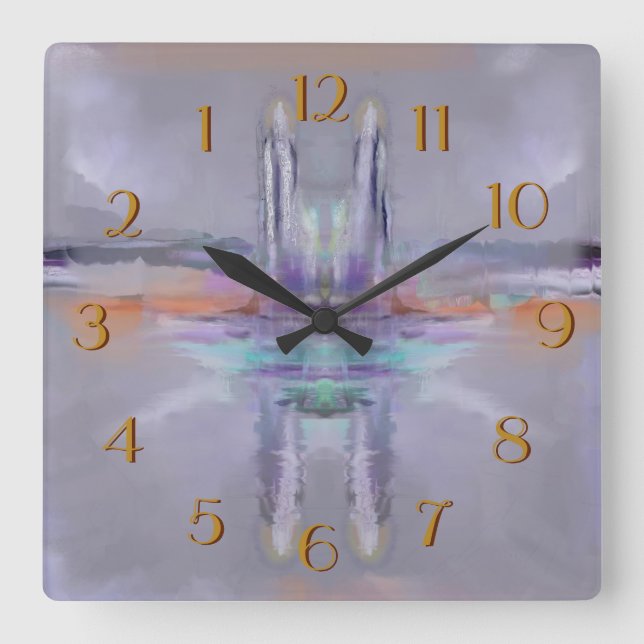 Relógio Quadrado Bloqueio de Torres Gêmeas para Trás (Frente)