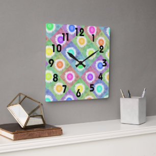 Relógio Quadrado Blossomas gigantes