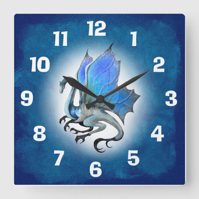 Relógio Quadrado Blue Dragon Clock (Frente)