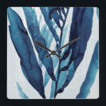 Relógio Quadrado Blue Drift I<br><div class="desc">Blue Drift I por Annie Warren</div>
