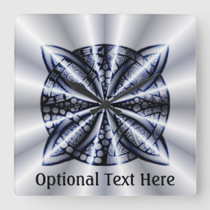 Relógio Quadrado Blue Metaltic Celtic Knot Original Art