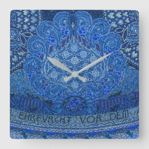 Relógio Quadrado Blue Mosaic Detail, Germany