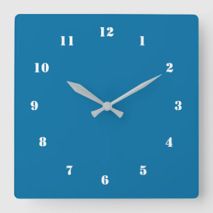 Relógio Quadrado Blue Wall Clock Personaliza o seu próprio Design