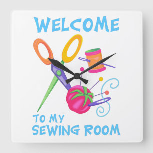Relógio Quadrado Boa vinda a minha sala Sewing