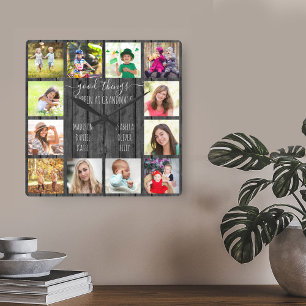 Relógio Quadrado Boas Coisas Acontecem na Casa da Vovó 12 Foto Made