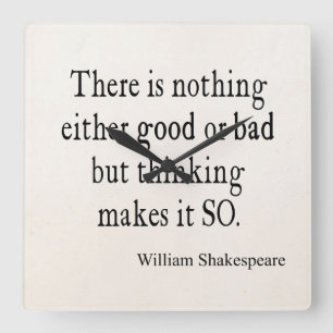 Relógio Quadrado Boas ou de Shakespeare citações de pensamento m