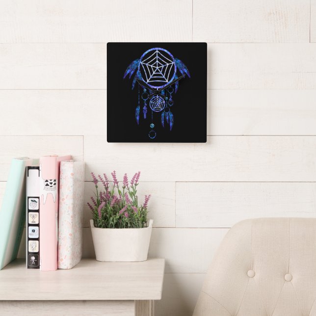 Relógio Quadrado Boho Dream Catcher (Sala de leitura)