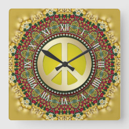 Relógio Quadrado Boho Holiday Sonha PEACE Satin Lace Mandala