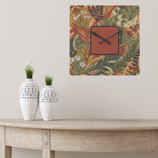 Relógio Quadrado Boho Rhapsody (Criador carregado)