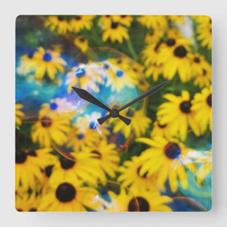 Relógio Quadrado Bolhas azuis em daises!