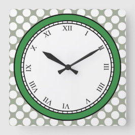 Relógio Quadrado Bolinhas coloridas - Dígitos romanos brancos em qu