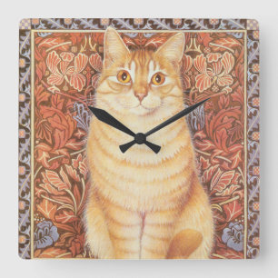 RELÓGIO QUADRADO BOLSA DE PAREDE DE GATO
