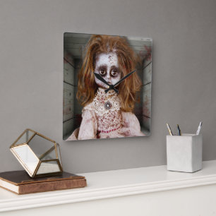 Relógio Quadrado Boneca assustadora do SlipperyJoe