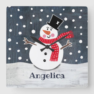Relógio Quadrado Bonito bonitão de Natal Personalizado