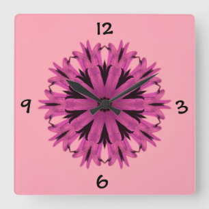 Relógio Quadrado Bonito em Rosa