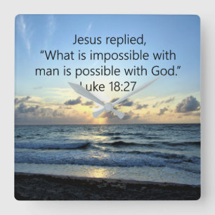 RELÓGIO QUADRADO BONITO LUKE 18:27 SOL