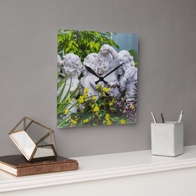 Relógio Quadrado Bons anjos... (Escritório)