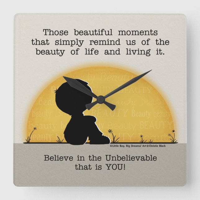 Relógio Quadrado Bons momentos (Frente)