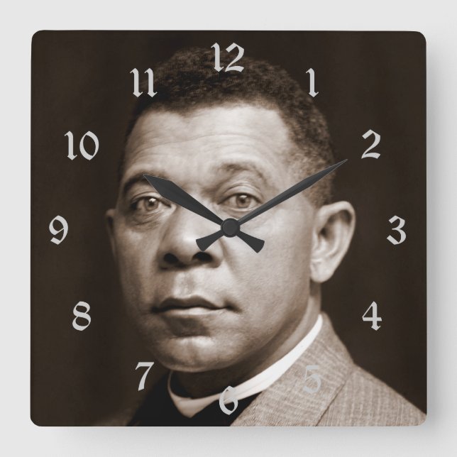Relógio Quadrado Booker T Washington African Education Squa (Frente)