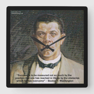 Relógio Quadrado Booker T Washington & Success Clock