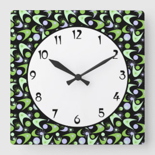 Relógio Quadrado Boomerangs Retro