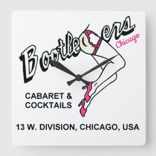 Relógio Quadrado Bootleggers Cabaret e Cocktails, Chicago, IL