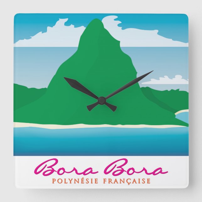 Relógio Quadrado Bora Bora (Frente)