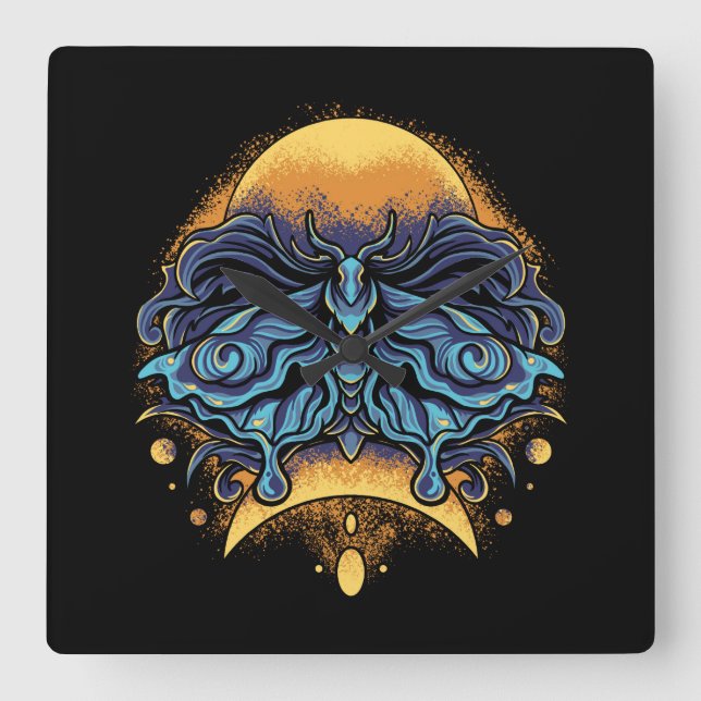 Relógio Quadrado Borboleta (Frente)