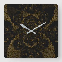 Relógio Quadrado Borboleta De Vidro Olivada