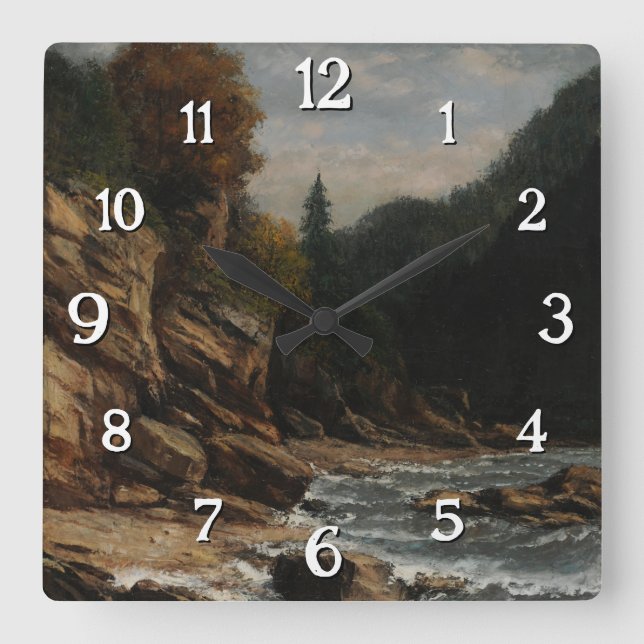 Relógio Quadrado Bords du lac Léman - Gustave Courbet (Frente)