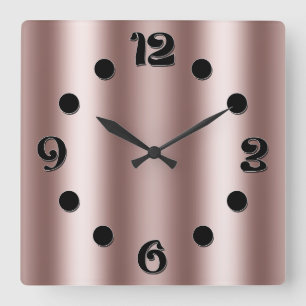 Relógio Quadrado Borige Castanho Desfocado, listras verticais para 