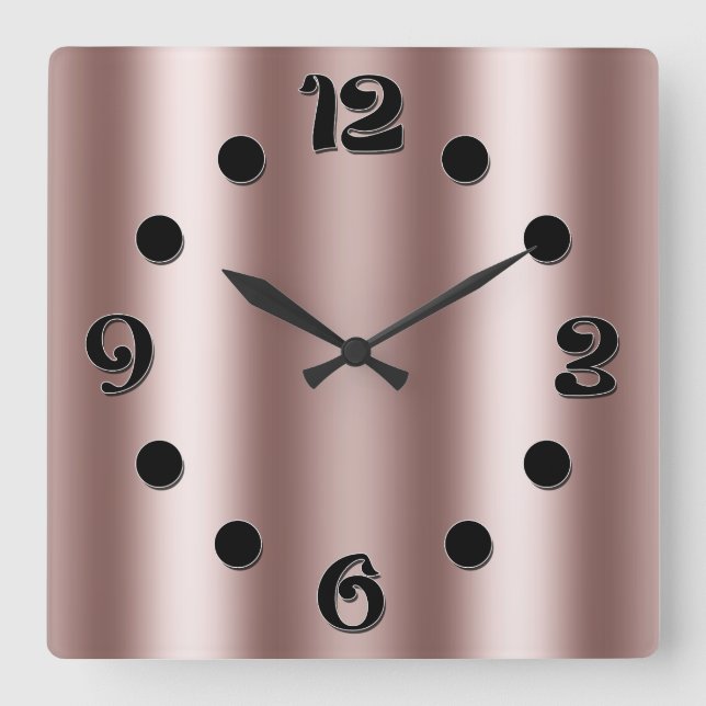 Relógio Quadrado Borige Castanho Desfocado, listras verticais para  (Frente)