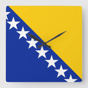 Relógio Quadrado Bosnia and Herzegovina Flag