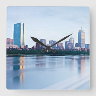 Relógio Quadrado Boston Back bay across Charles River