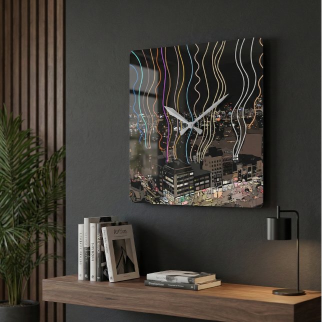 Relógio Quadrado Boston City Lights (Criador carregado)