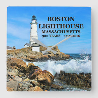 Relógio Quadrado Boston Lighthouse, Massachusetts