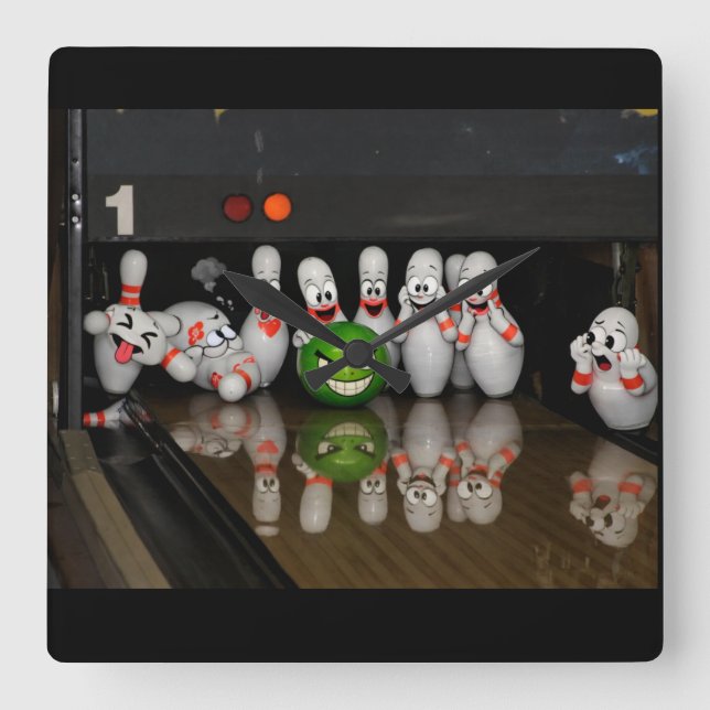 Relógio Quadrado Bowling  (Frente)
